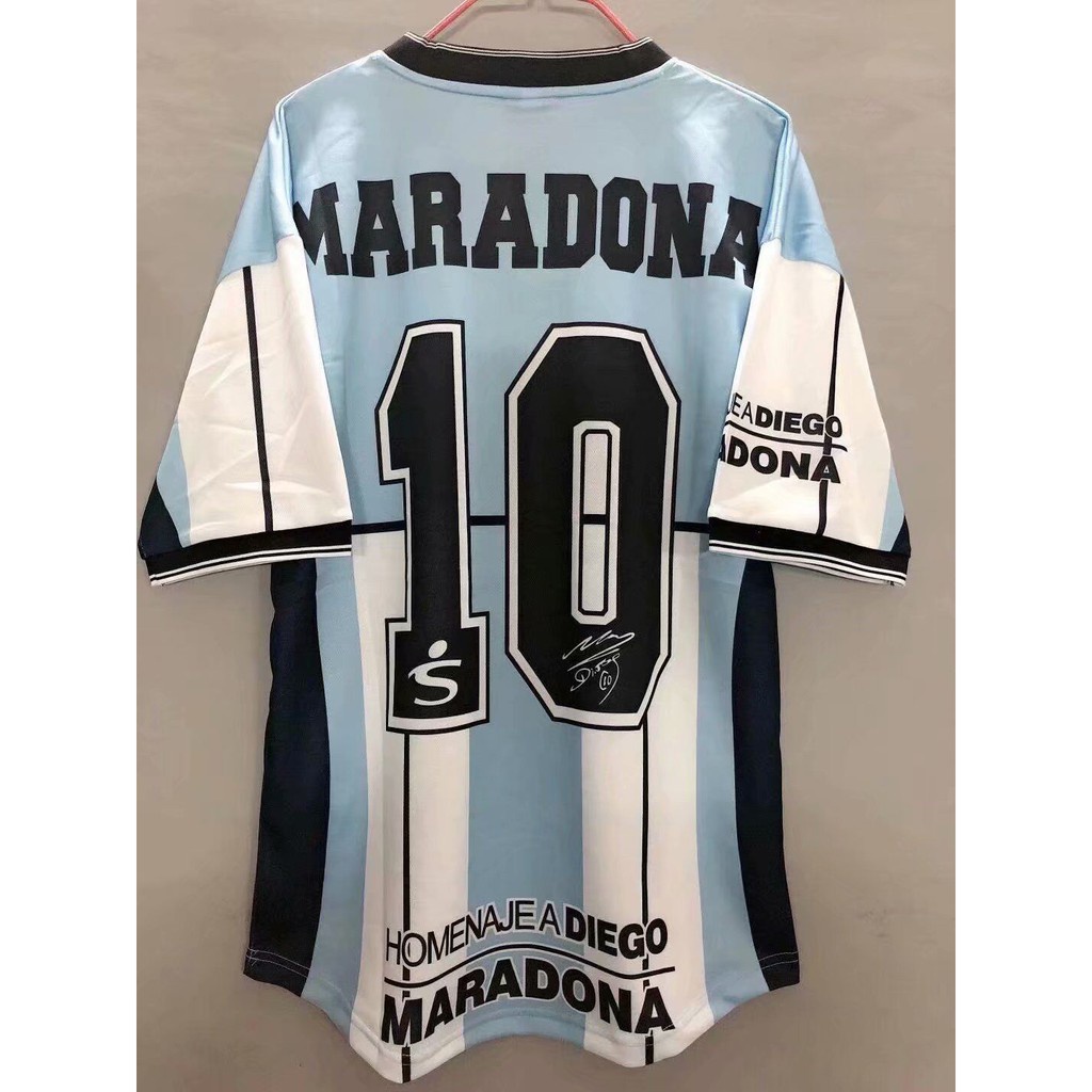 Áo Thun Bóng Đá Đội Tuyển MARADONA Số 10 Argentina 2001 Phong Cách Retro
