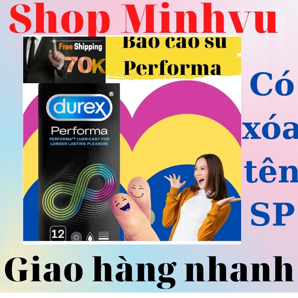 [ Có video ảnh thật ] Bao cao su Durex Performa kéo dài thời gian hộp 12 chiếc bcs