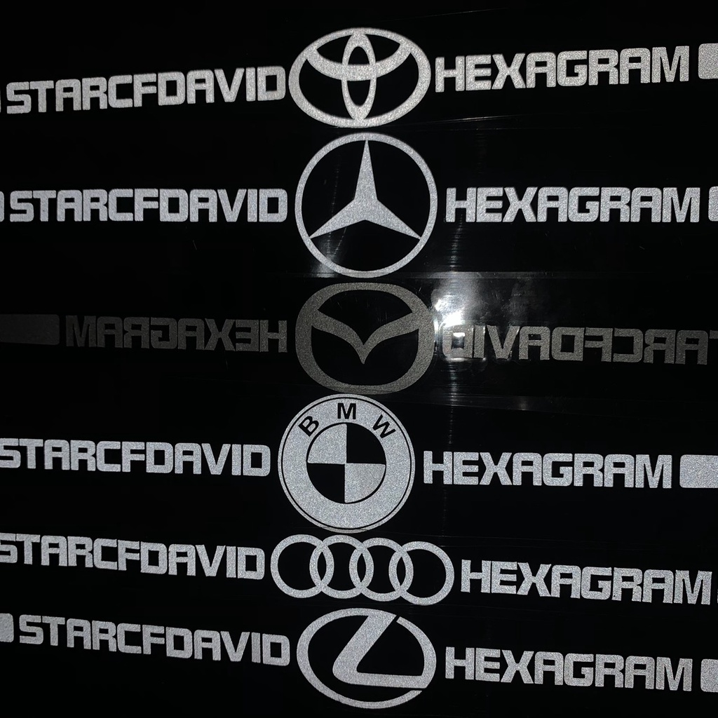 Tem Decal Phản Quang Biểu Tượng &quot;STARCFDAVID_Logo Xe_HEXAGRAM&quot; Dán Trang Trí Xe Ô Tô
