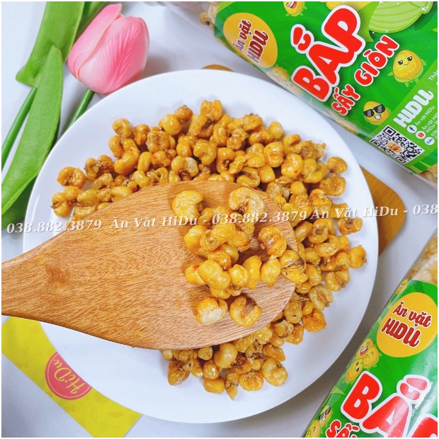 Bắp sấy giòn tỏi ớt HiDu 300gr giòn tan đậm vị