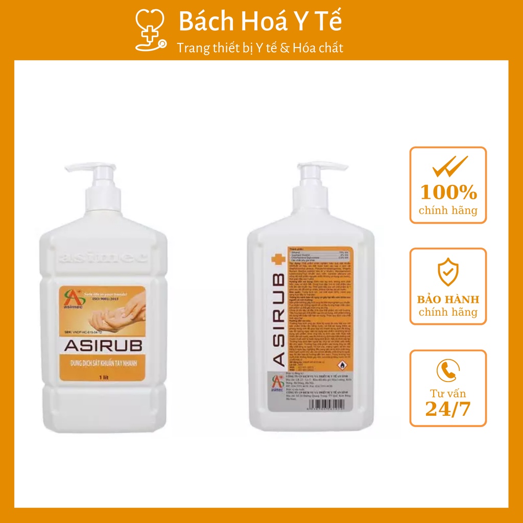 Dung dịch sát khuẩn, nước rửa tay khô chính hãng Asirub 500ml