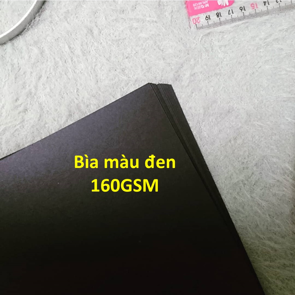 Set 25 tờ giấy bìa màu đen A4 160gsm