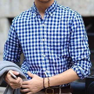 Áo sơ mi nam cao cấp dài tay kẻ sọc hàn quốc đẹp Áo sơ mi nam kẻ Caro loại đẹp LKCR003