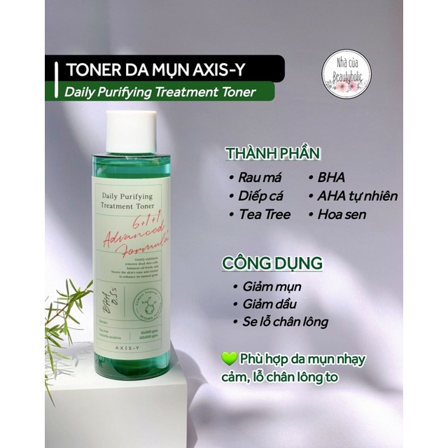 Toner da dầu mụn AXIS-Y DAILY PURIFYING TREATMENT