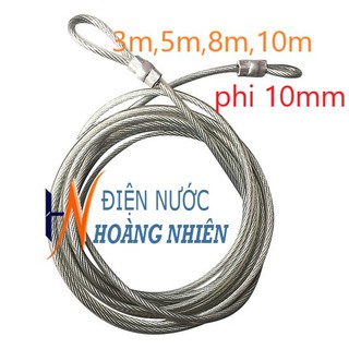 DÂY CÁP KHÓA XE BỌC NHỰA 3M , 5M , 8M , 10M PHI 10mm