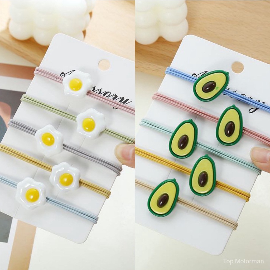 Avocado-shaped Rubber Hairbands Stretch Design Korean Style For Couples