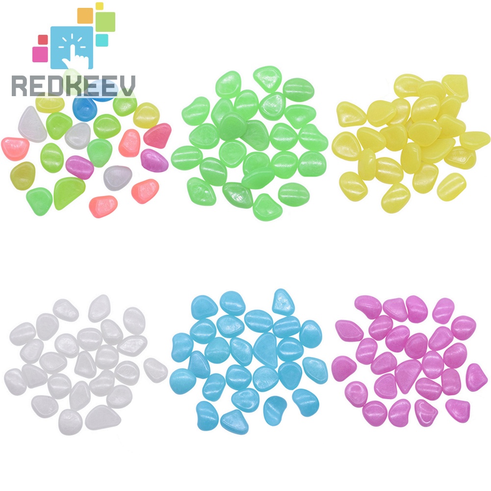 Set 100 viên đá cuội phát quang nhiều màu sắc dùng để trang trí bể cá