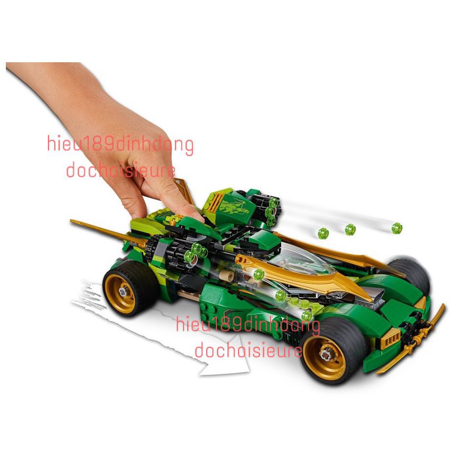 Lắp ráp xếp hình Xe oto ninja xanh lá truy đuổi sát thủ bóng đêm 10803