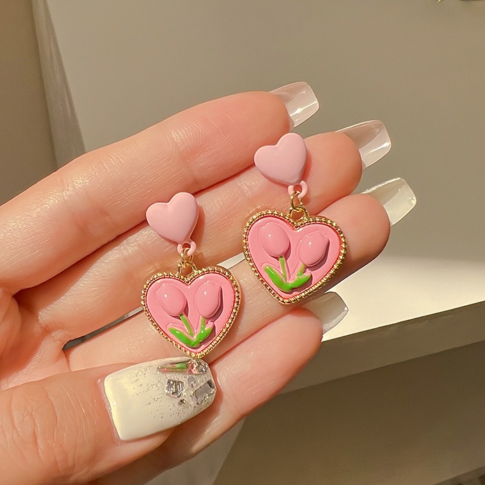 IF ME Vòng cổ   mặt hoa tulip đính ngọc trai giả thời trang cho nữ