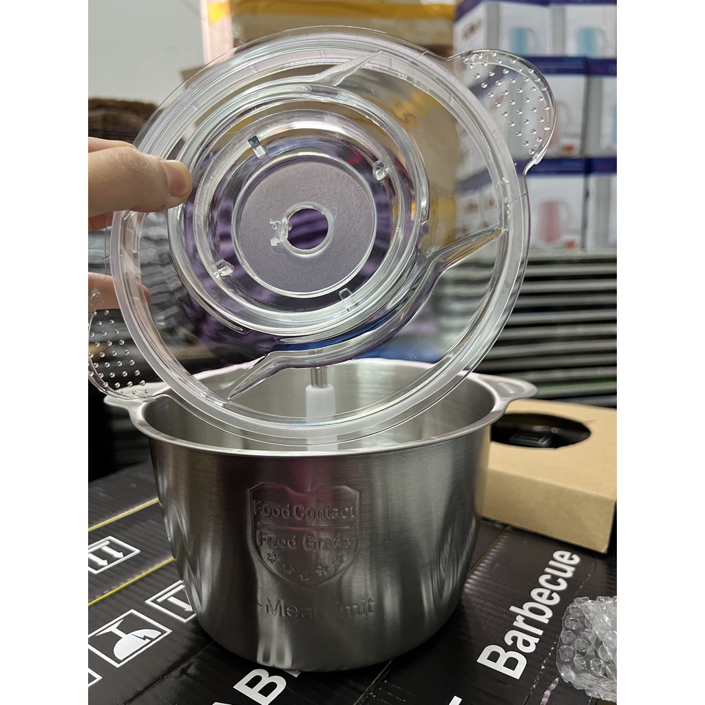 [FREESHIP❤️] Máy Xay Thịt Có Cối INOX 2 Lít, Dao 4 Lưỡi Food Cao Cấp Loại 1, hàng chính hãng, uy tín tại Shop