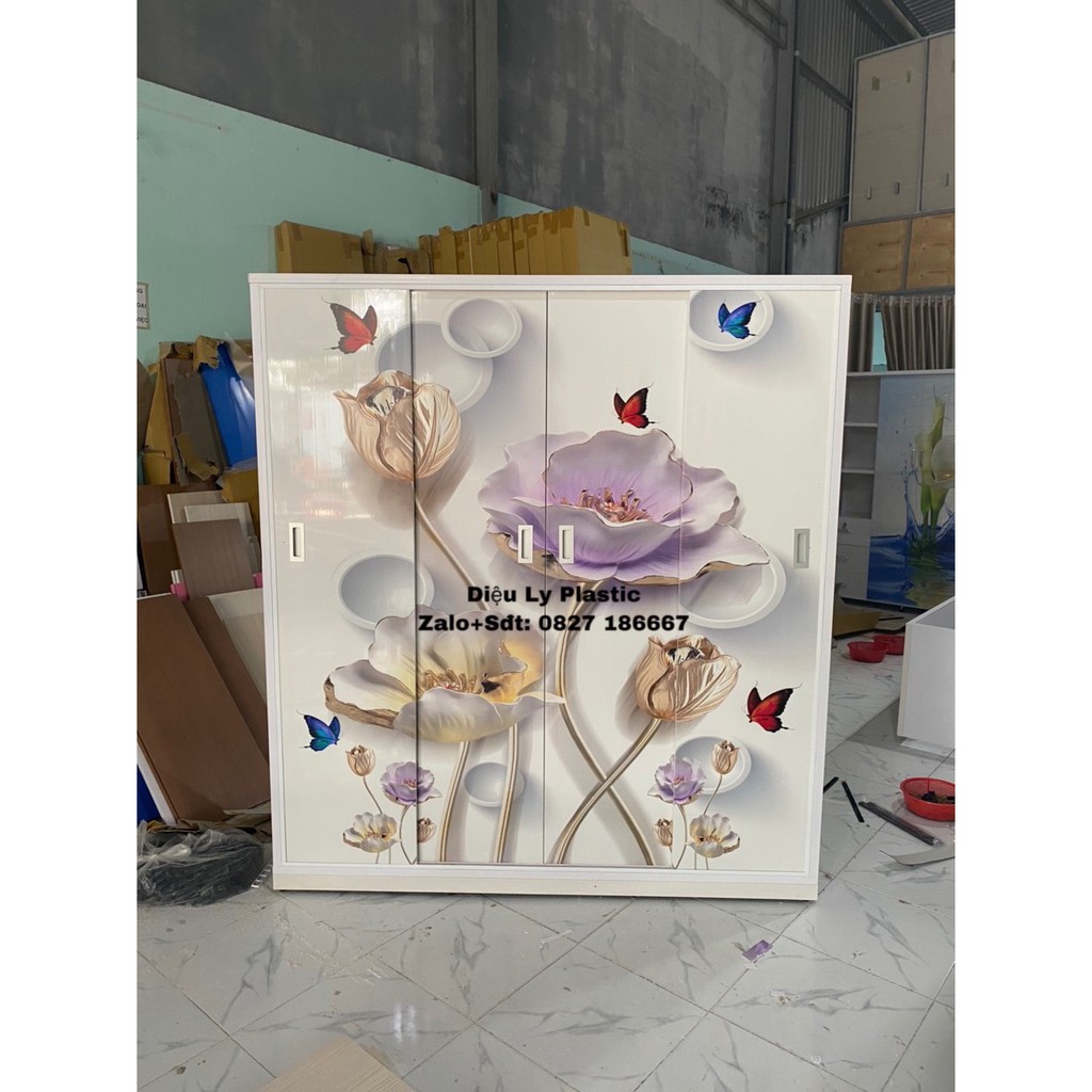 Tủ nhựa đài loan cửa lùa in 3d cực đẹp giá rẻ FREESHIP KV SÀI GÒN