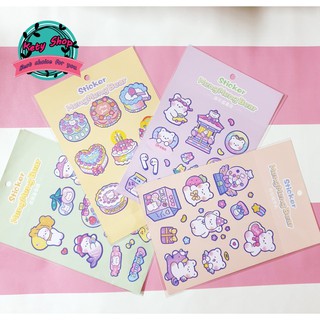 [ ẢNH THẬT] Sticker Meng Meng Bear size lớn siêu đáng yêu dùng trang trí sổ tay, bullet journal