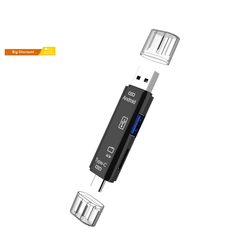 Đầu Đọc Thẻ Nhớ 3 Trong 1 Otg Type-C Usb 2.0 Micro-Usb Tf Micro-Sd Tốc Độ Cao