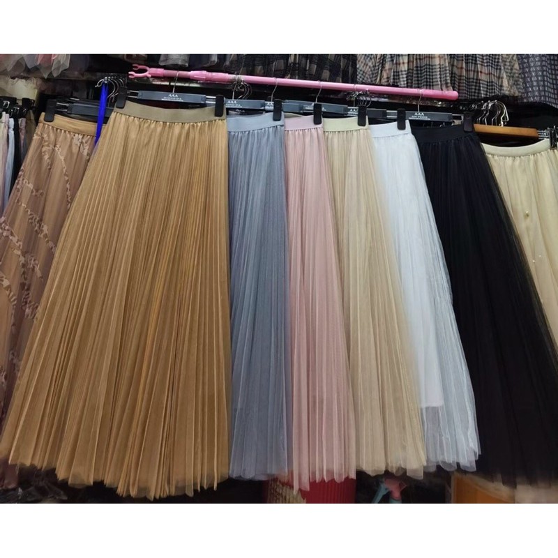 Chân váy dài xếp li siêu đẹp. 6 màu