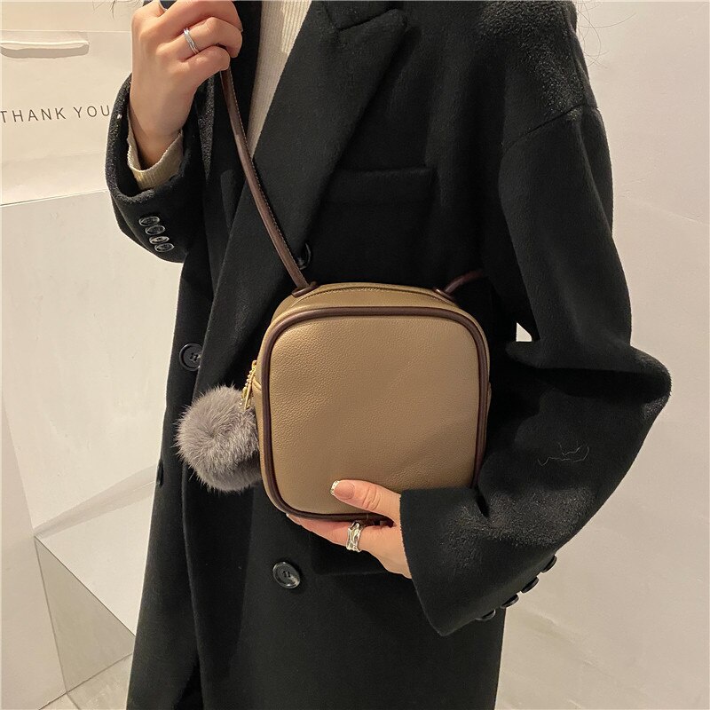 Túi đeo vai đeo chéo JASMIN NOIR da PU dáng vuông nhỏ phong cách retro đơn giản dành cho nữ
