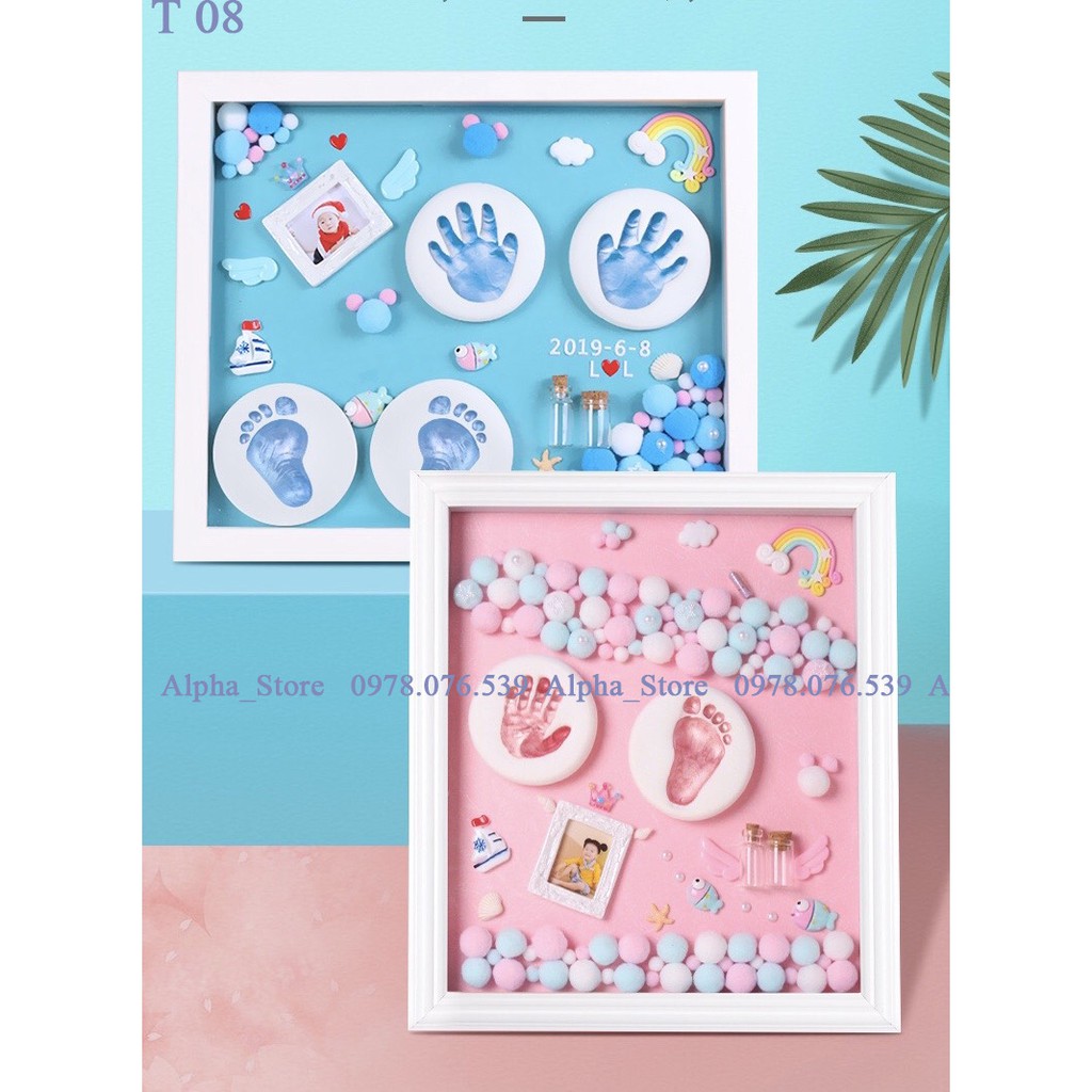 Bộ khung ảnh in dấu tay dấu chân kỉ niệm cho con yêu. Size S (23x28x3cm)