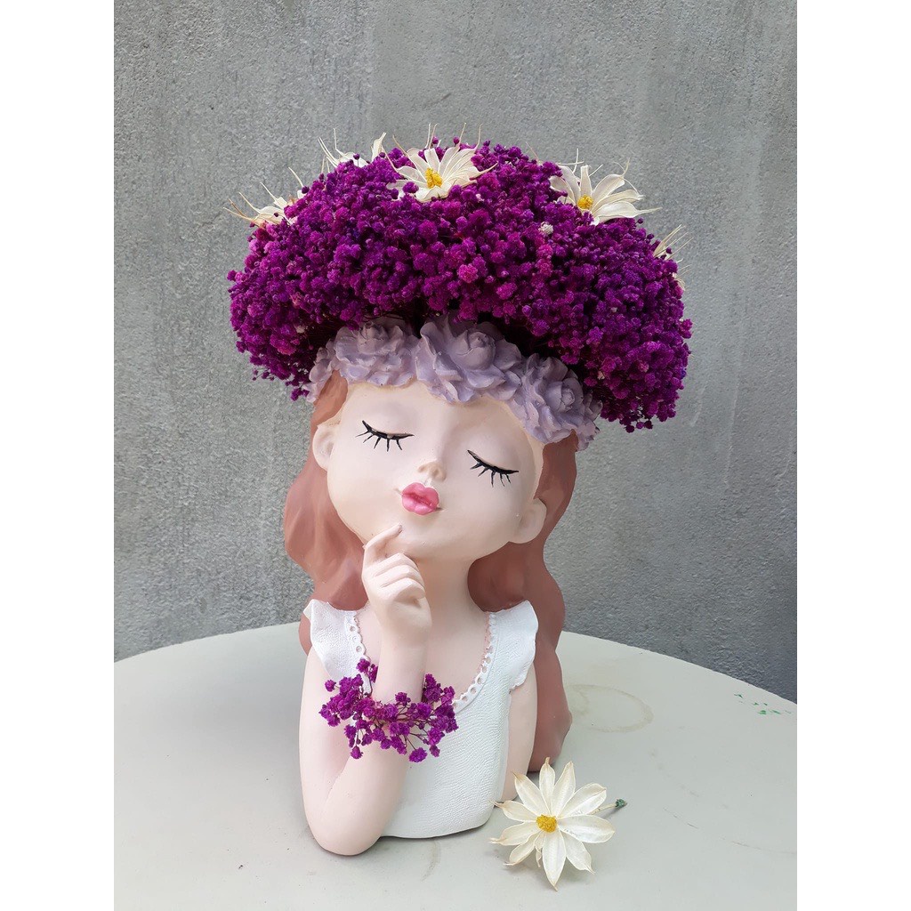 Tượng cô giá trang trí hoa decor GIÁ RẺ trang trí làm quà tặng,trồng sen đá, cắm hoa theo sở thích