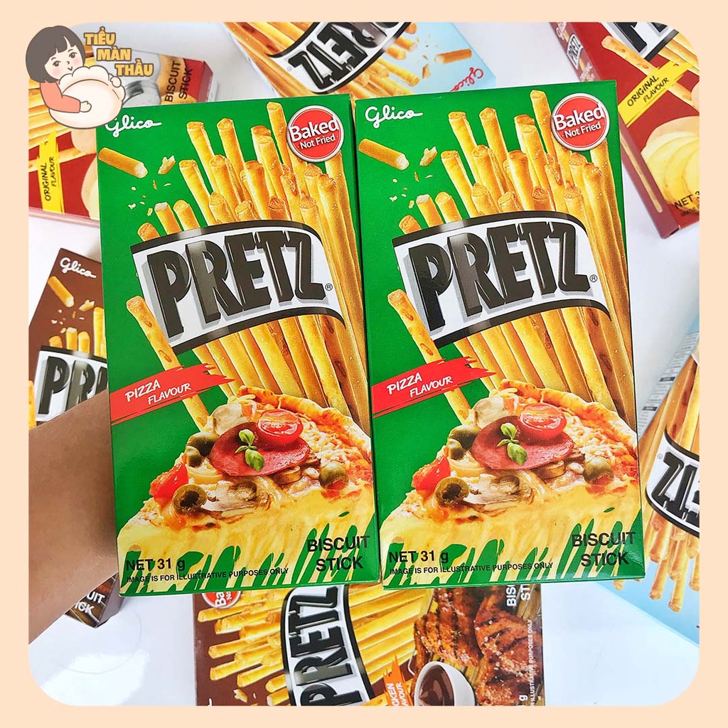 Bánh que mặn Glico Pretz Thái Lan nhiều vị hộp 31gr - Tiểu Màn Thầu Store