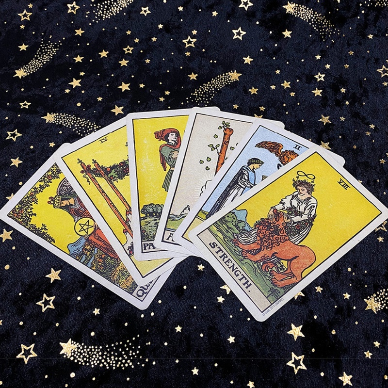 Khăn Trải Bàn Bói Tarot Kèm Túi Đựng Họa Tiết Bầu Trời Sao Altar Kiểu Bắc Âu Ốp