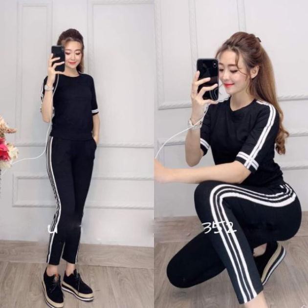ĐỒ BỘ THỂ THAO NỮ 3 SỌC THUN COTTON