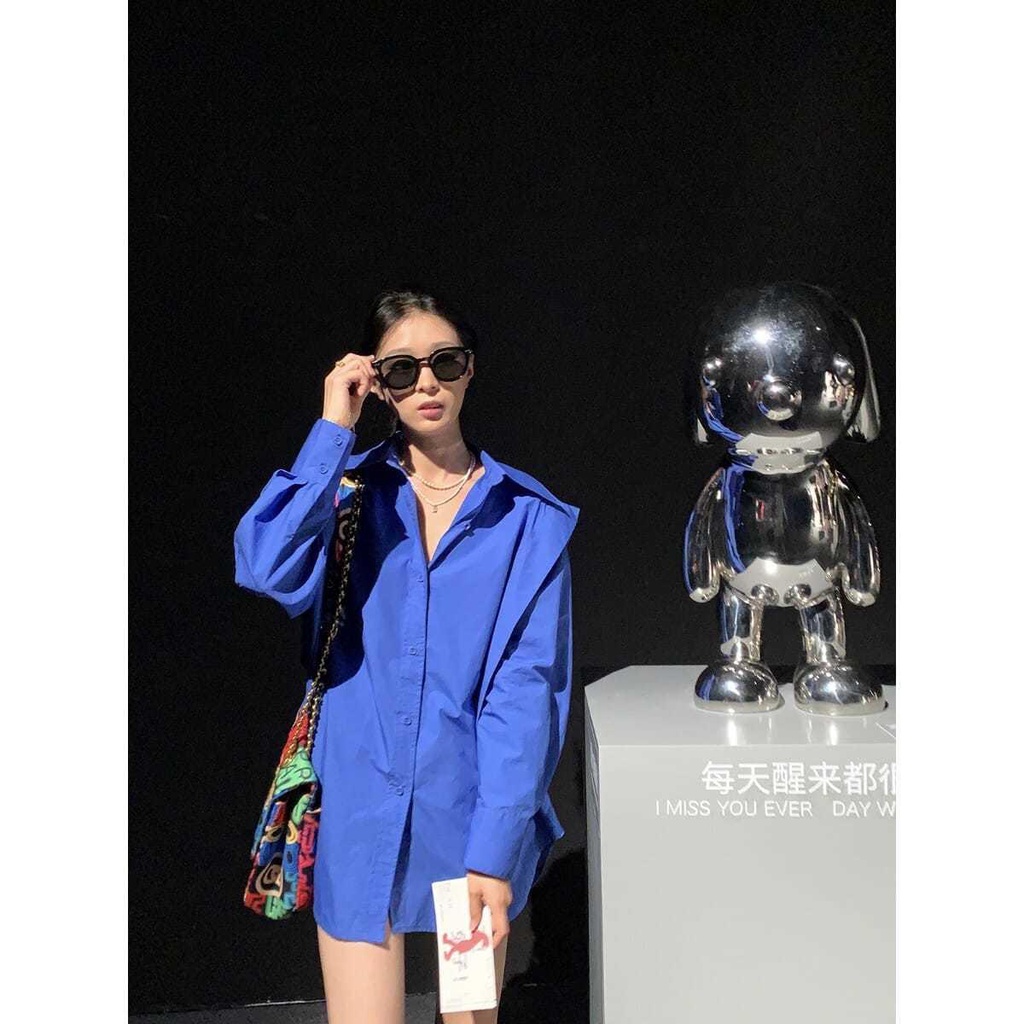 ✠♞♕Áo sơ mi trắng tay dài thời trang mùa thu năm 2021