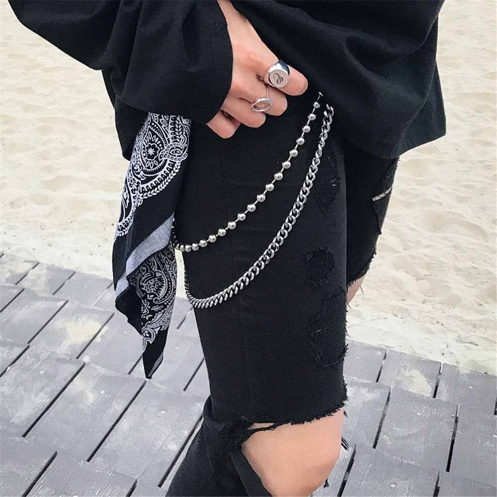 Khăn Choàng Cổ Hình Vuông Họa Tiết Hiphop Phối Móc Khóa Thời Trang