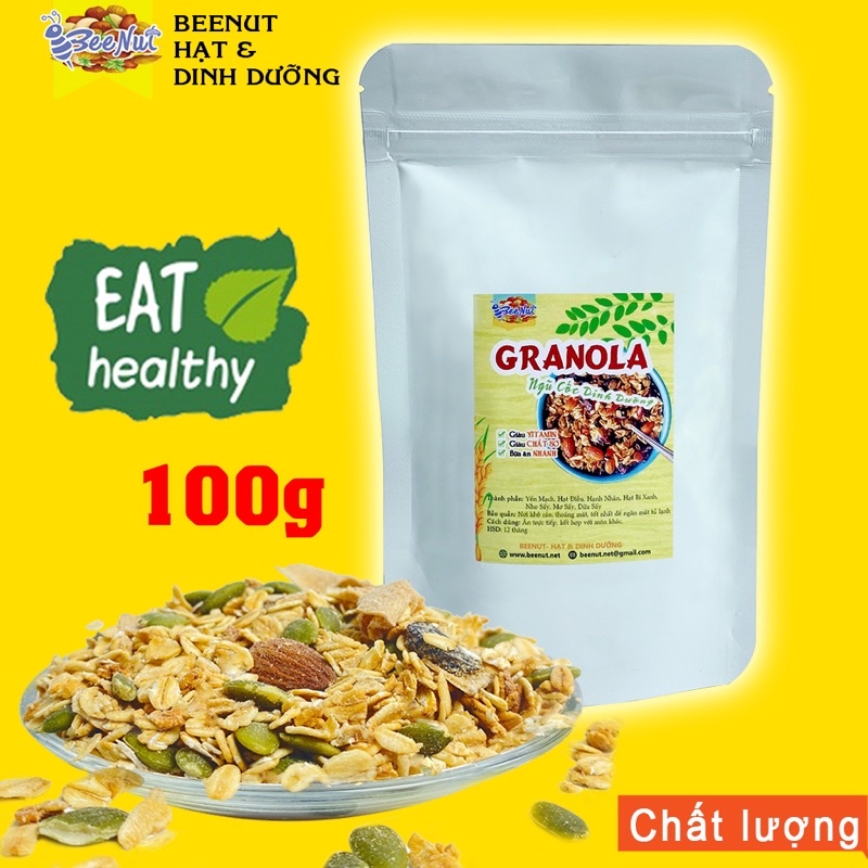 [100g] Granola Mix 7 Loại - Ngũ Cốc Dinh Dưỡng - Ăn Kiêng - Không Đường - Không Phẩm Màu Nhân Tạo