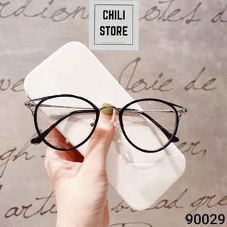 Gọng kính cận nữ Chilistore Kính cận thời trang mắt tròn tai mèo 90029