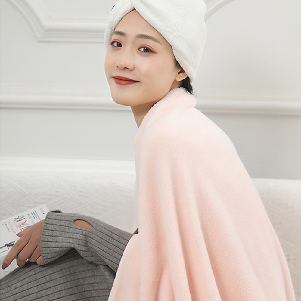 Mũ trùm làm khô tóc hình tai thỏ thiết kế dễ thương