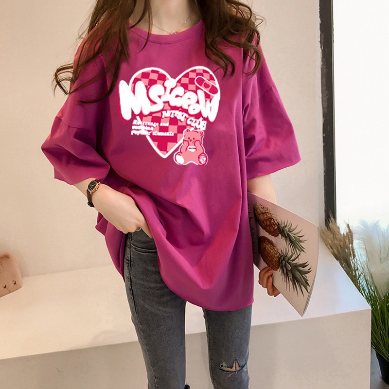 NRVP Áo Thun Tay Ngắn Dáng Rộng Thời Trang Mùa Hè 2021 Cho Nữ