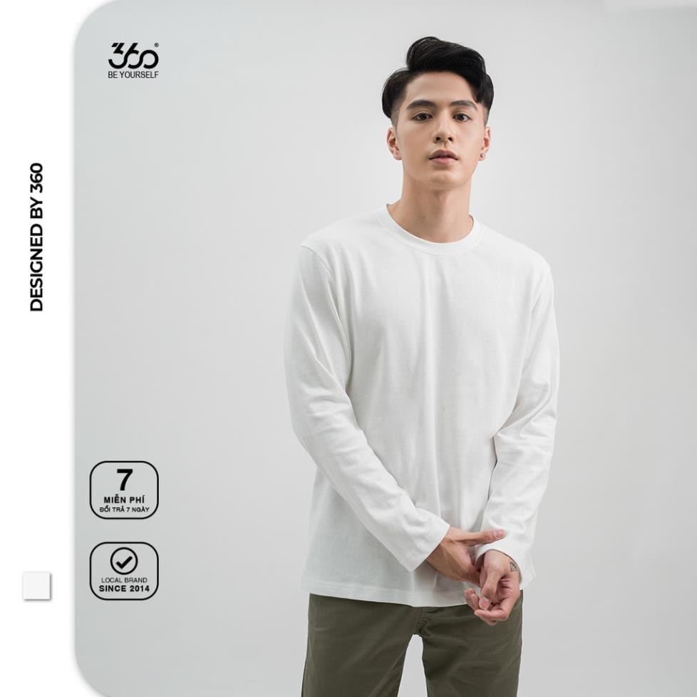 Áo phông dài tay local brand 360Boutique chất liệu 100% cotton nhiều màu trung tính dễ phối đồ - Made in Vietnam New
