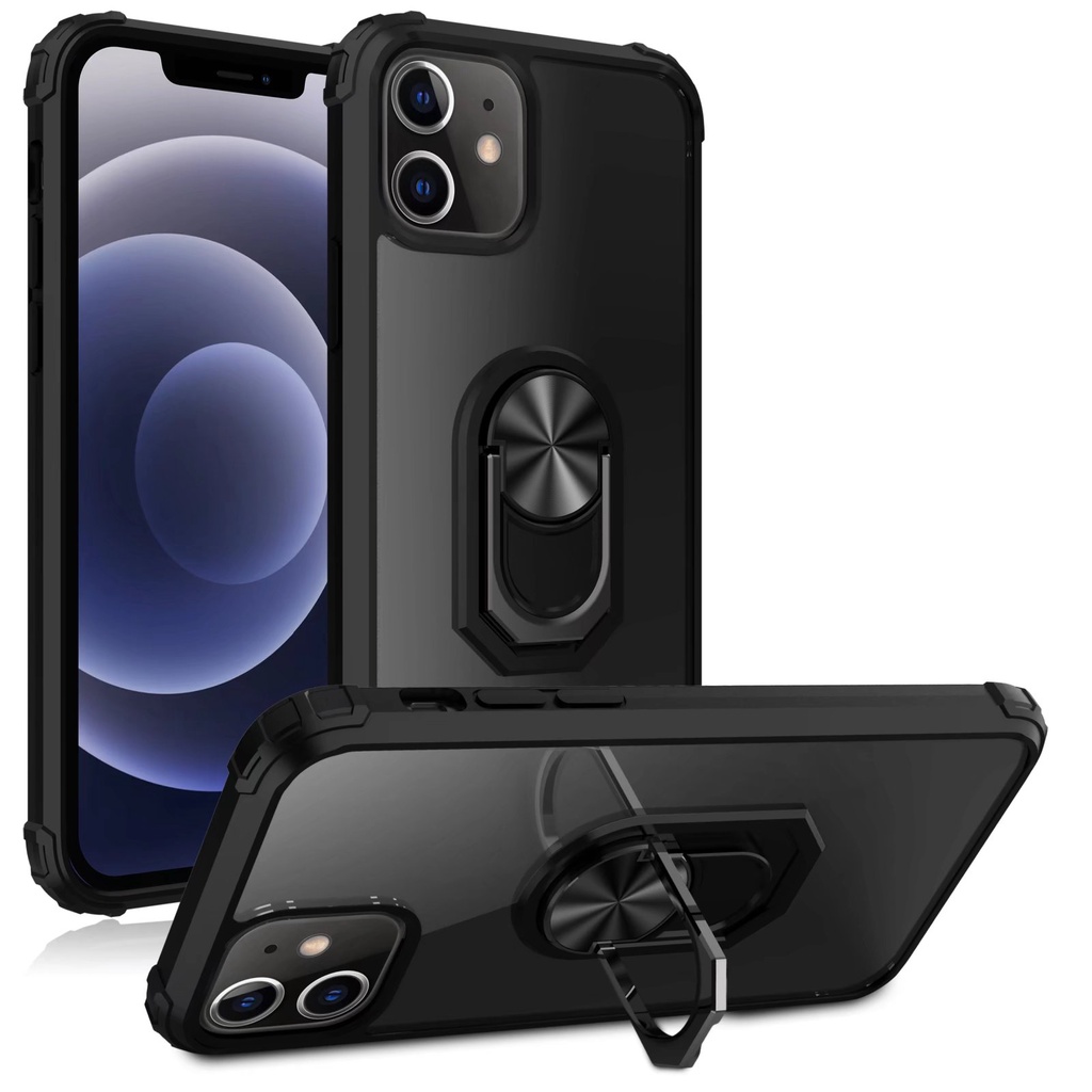 Ốp Điện Thoại Kèm Móc Xỏ Ngón Nam Châm Chống Rơi Cho Iphone 12 13 Mini Pro Max 5/6/7