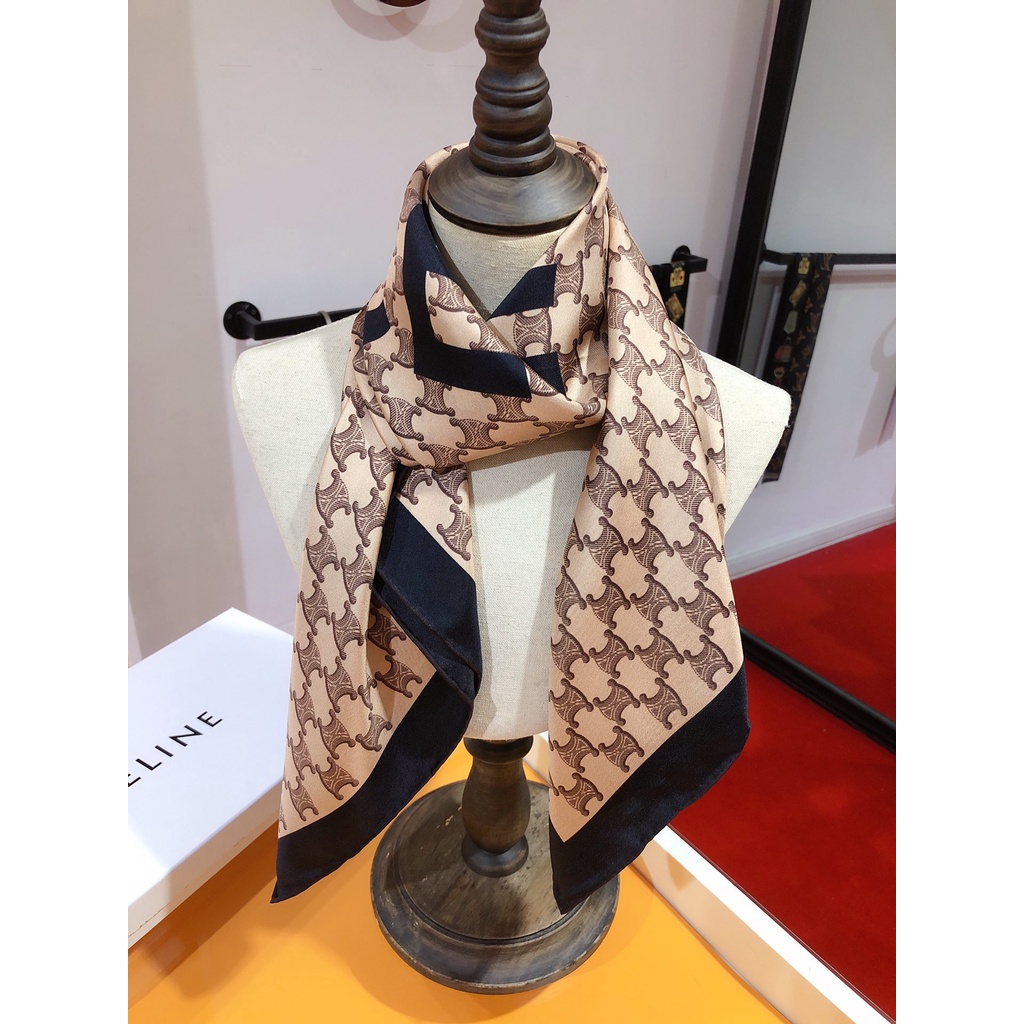 Khăn Quàng Cổ Bằng Lụa Satin Hình Vuông In Họa Tiết Chữ CC Sang Trọng 2022 Cho Nữ