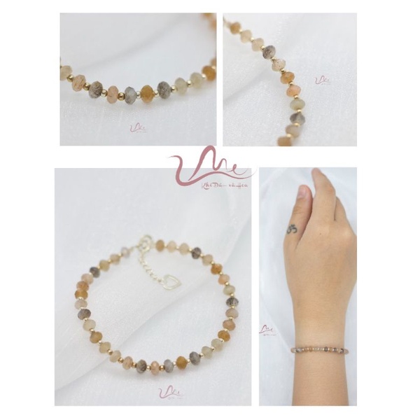 Vòng tay đá Mặt trời 5mm tự nhiên (Sunstone Bracelet Nature) thời trang phong thủy UME