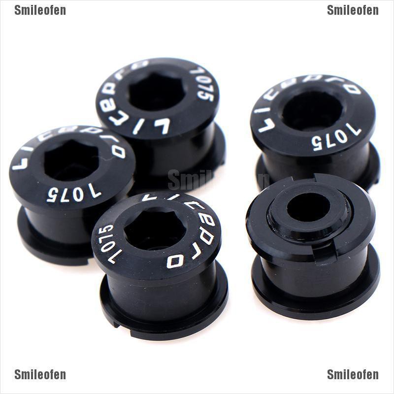 Smileofen 5PCS Bike Chainring Bolts Single/Double/Triple Speed Chain ring Screws