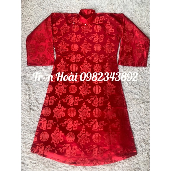 Khăn áo hầu đồng - áo ngũ vị tôn quan gâm trơn chữ thọ