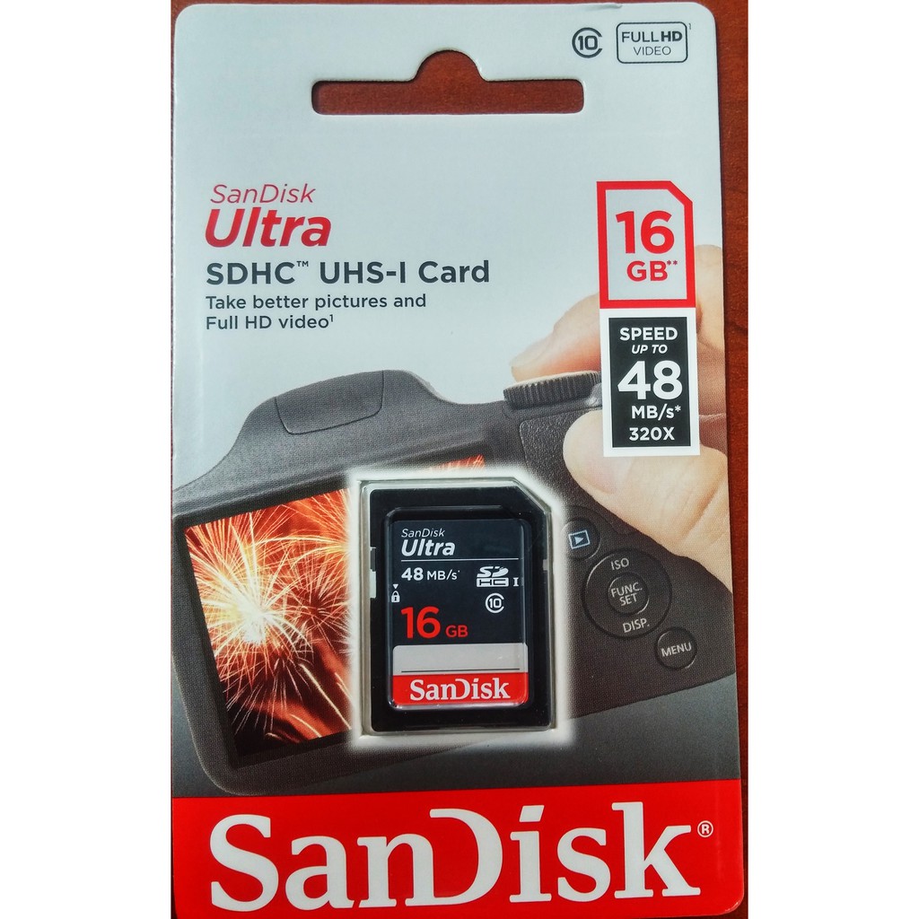 Thẻ nhớ SD Sandisk Ultra SDHC UHS-I 16GB / 32GB / 64GB  48MB/s