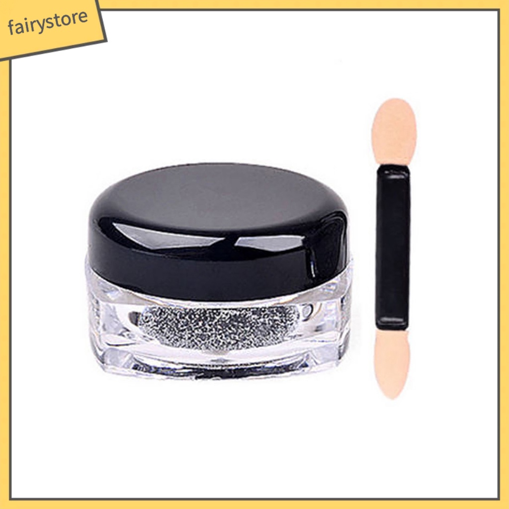 Lọ bột kim tuyến lấp lánh sáng bóng kèm cọ dùng trang trí móng tay nghệ thuật độc đáo