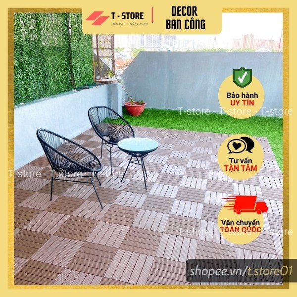 💖 Vỉ Nhựa Lót Sàn 💖 Tấm lát Ban Công, Tấm lát nền Sân Thượng, Sân Vườn Vân Gỗ T-Store Chịu Lực, Chịu Nhiệt Tốt