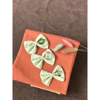 Cột tóc nơ handmade thêu tay phong cách Hàn Quốc