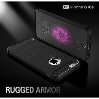For iPhone 6 6S Carbon Fibre Case Shockproof Hybrid Soft Rubber