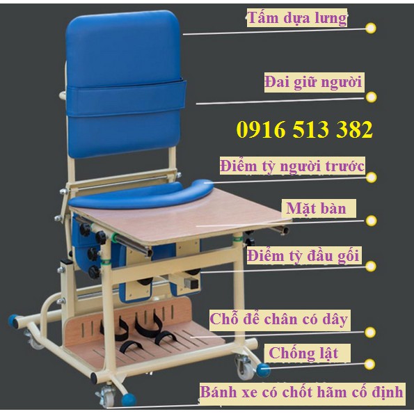 Ghế tập đứng cho bệnh nhân tai biến và trẻ bại não
