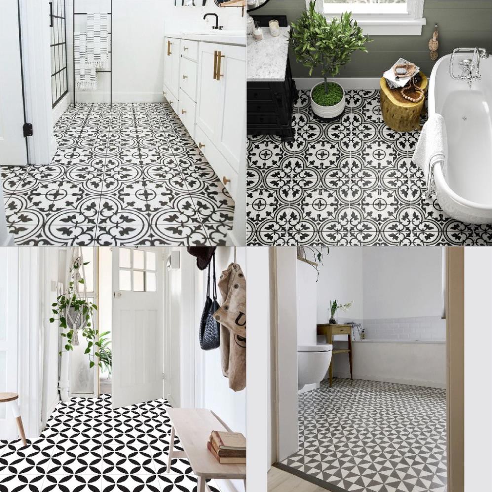 Decal KEO XÁM Dán Sàn Chuyên Dụng, Decal Cao Cấp Họa Tiết Gạch Bông Chống Trầy Xước, Chống Thấm Nước Đa Dạng Mẫu Mã
