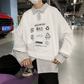 áo nam Giả Hai Lớp Phong Cách Vintage Cá Tính