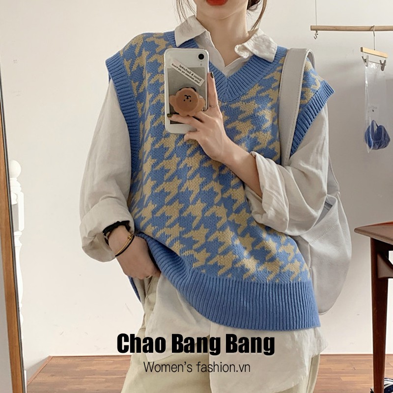 Áo khoác len không tay phong cách thời trang Hàn Quốc dành cho nữ | BigBuy360 - bigbuy360.vn