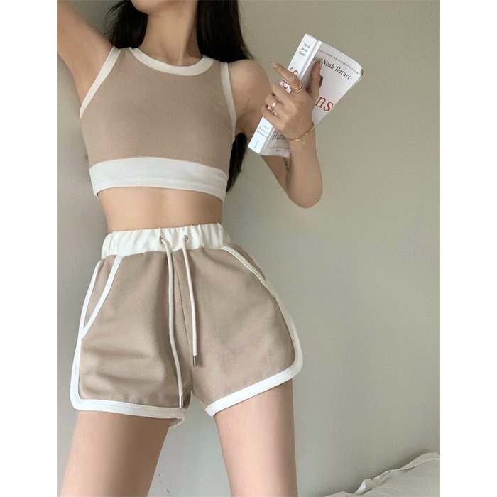 DUNEA Set Áo Tank Top + Quần Sọt Thể Thao Quyến Rũ Cho Nữ