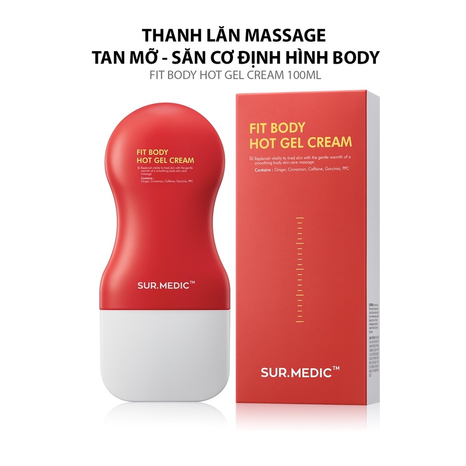 Thanh Lăn Massage Tan Mỡ Body Sur.Medic Fit Body Hot Gel Cream 100ml