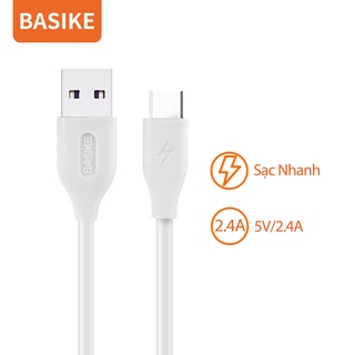 Cáp Sạc 2.4A BASIKE CT18 Từ Cổng USB Sang Cổng Micro Type C Cho Samsung IP 1M