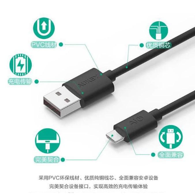 Set 3 Dây Cáp Sạc Aukey Cb-D10 Micro Usb 1.2m Chất Lượng Cao