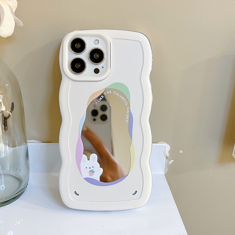 Ốp lưng iphone ốp Điện Thoạii silicone Mặt Gương Họa Tiết Hoạt Hình Cho iPhone 14 13 12 11 promax XS XR xsmax se2020 6 7 8plus